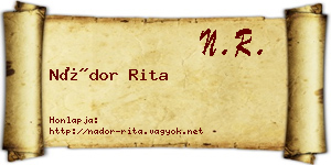 Nádor Rita névjegykártya