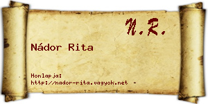 Nádor Rita névjegykártya