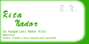 rita nador business card